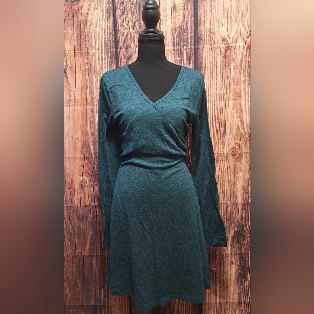 Prana Teal Womens Wool Blend Casual Preppy Dress Size XL.